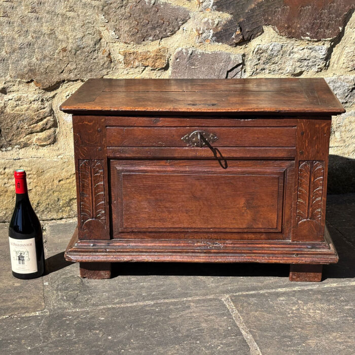 Small early 17th century Oak French Coffer - Image 2