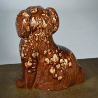 Rare 19th century Glazed Pottery Spaniel - Image 2