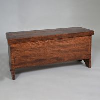 Very Unusual Childs or Miniature Elm Coffer - Image 2