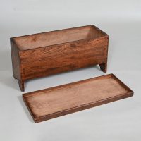 Very Unusual Childs or Miniature Elm Coffer - Image 3