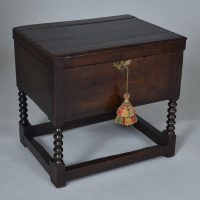 17th century Oak Box Stool - Image 2