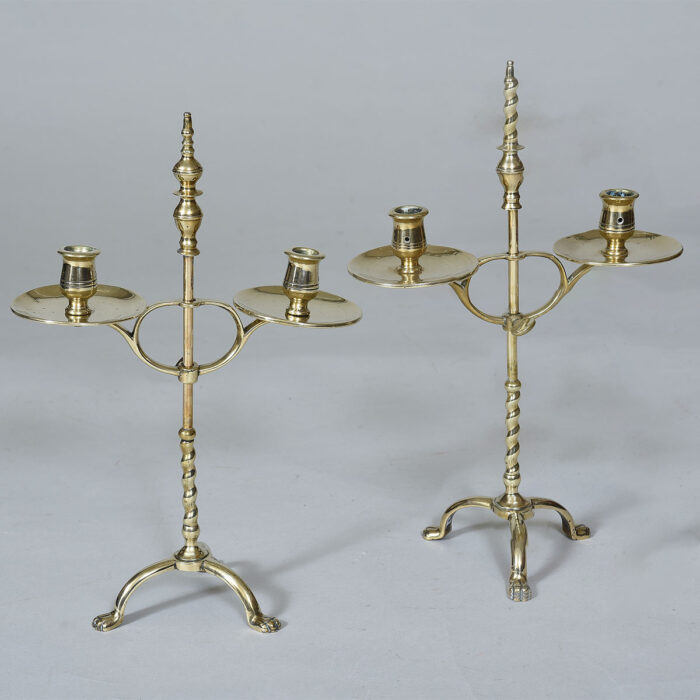 Pair of 19th century Brass Candleabra or Students Lights