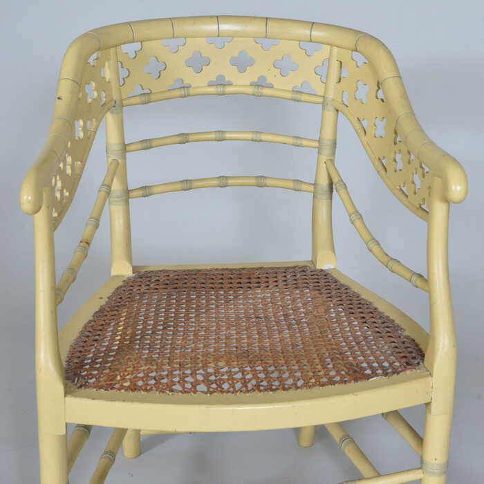 Painted Faux Bamboo Chair - Image 2
