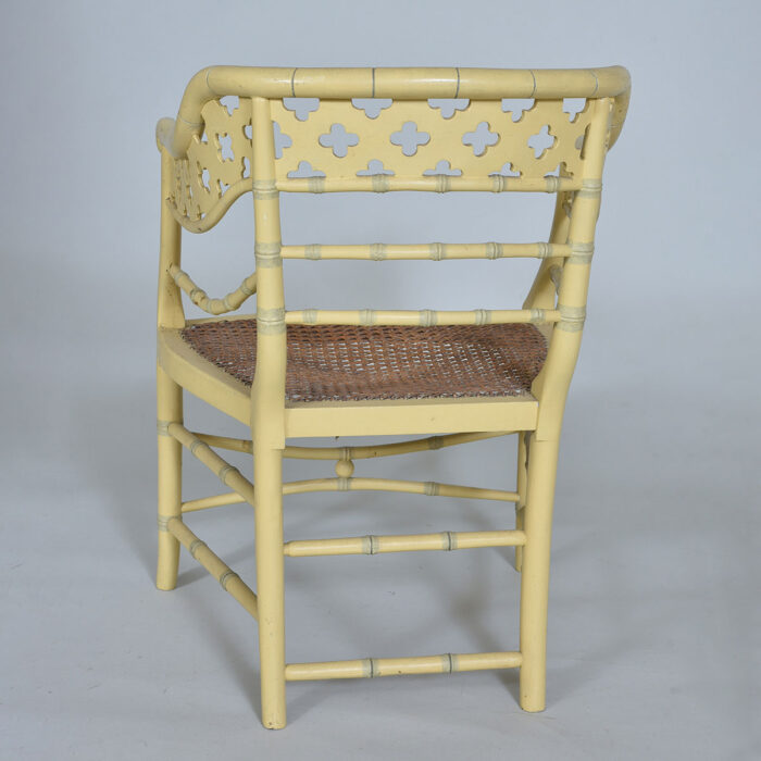 Painted Faux Bamboo Chair - Image 4
