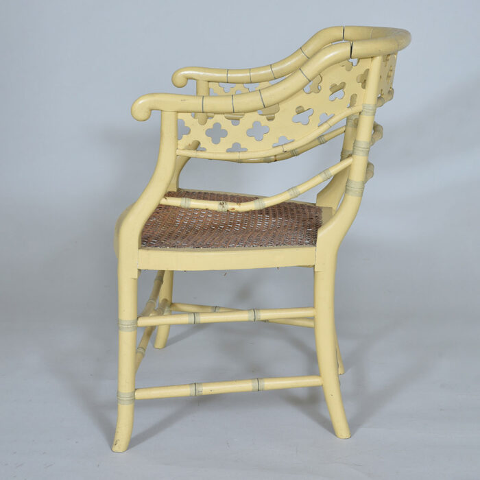 Painted Faux Bamboo Chair - Image 3