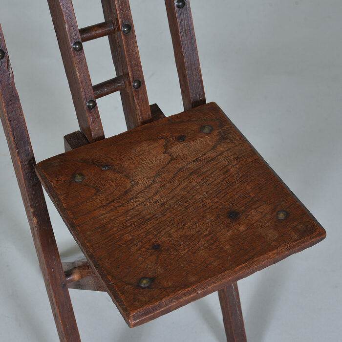 Antique Oak Folding Dolls Chair - Image 3