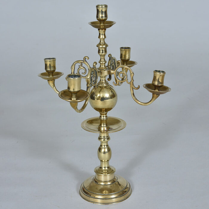 Antique Brass Candleabra - Image 2
