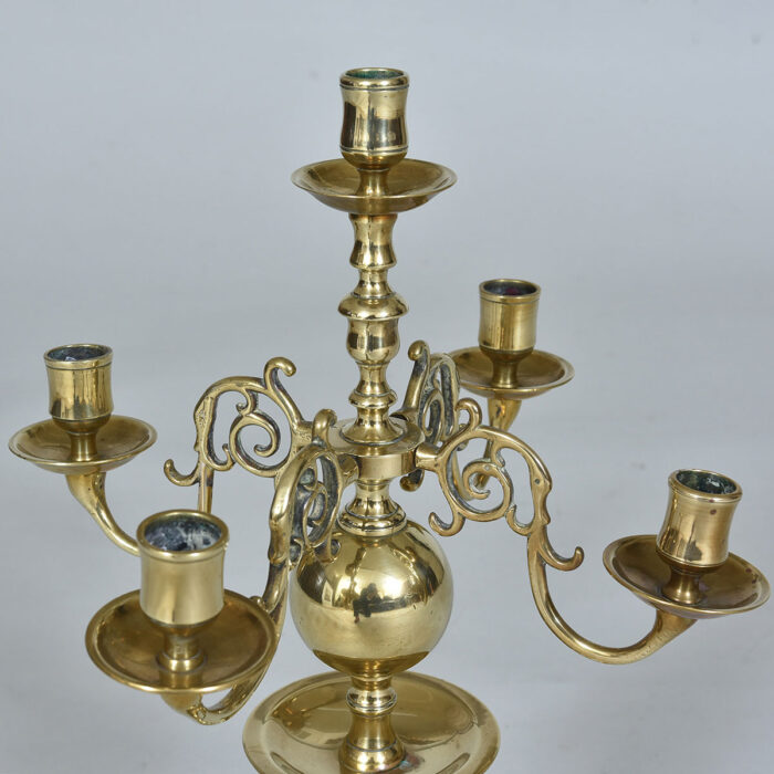 Antique Brass Candleabra - Image 3