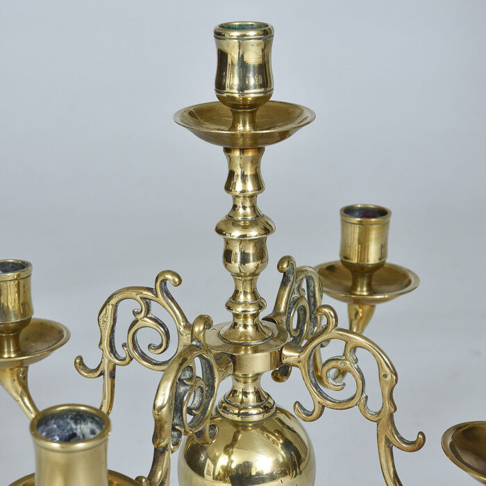 Antique Brass Candleabra - Image 4